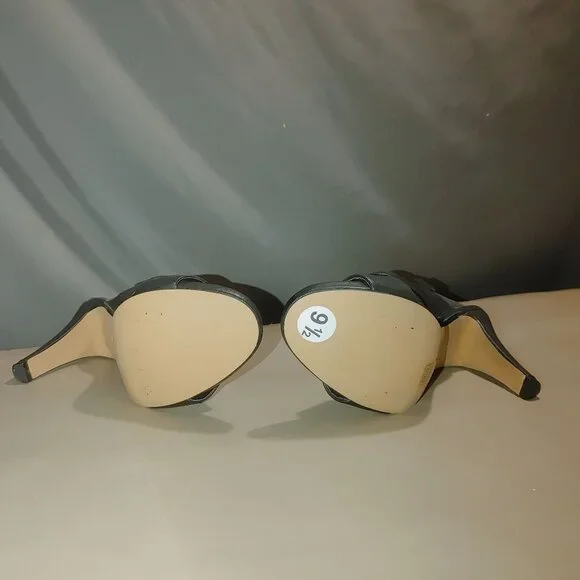 Black High Heel  Karl Lagerfeld Sandals Ankle Strap Slip On Open Toe Womens - Picture 4 of 8